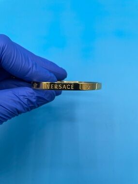 Versace Gold Logo Engraved Bangle